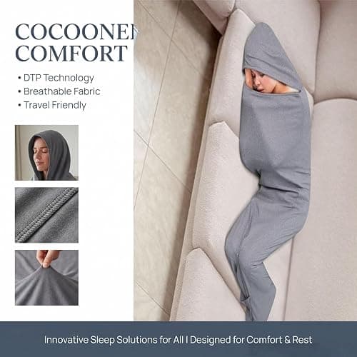 Wearable Sleep Pod Hug Blanket for Adults,Portable Sleeping Bag, for Adults Perfect for Stress Relief and Better Sleep, Soft and Breathable Fabric, Machine Washable thumbnail 6