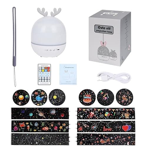 URAQT Star Light Projector with Music, Night Light Kids with Remote Control&Timer, 360° Rotation Star Projector Night Light with 4 Light Modes/6 Projection Themes/7 Brightness/8 Kinds of Music(Deer) thumbnail 10