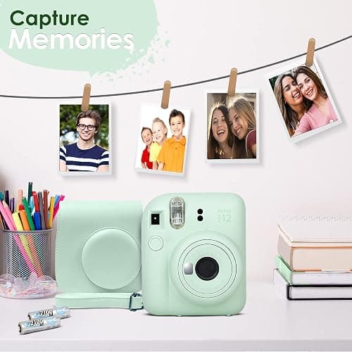 Fujifilm Instax Mini 12 Instant Camera Pastel Blue and Fuji Film Value Pack (60 Sheets) Bundle with Sturdy Tiger Accessories, Carrying Case, Photo Album 64 Pockets thumbnail 9