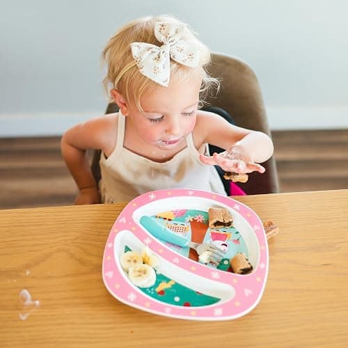 The First Years Peppa Pig Toddler Dinnerware Set - Includes Plate, Divided Bowl, and Utensils - Dishwasher Safe Feeding Supplies Made without BPA - 4 Count thumbnail 2