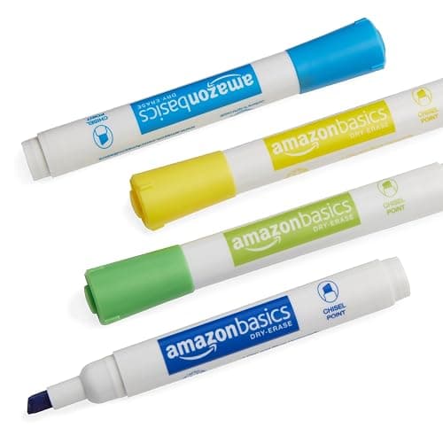 Amazon Basics Dry Erase Markers For Whiteboards, Chisel Tip, Low-Odor, Assorted Colors, Pack of 12 thumbnail 7