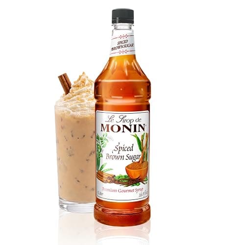 Monin - Spiced Brown Sugar Syrup, Sweet With Hints of Cinnamon, Natural Flavors, Great for Coffee, Desserts, Ciders, and Cocktails, Non-GMO, Gluten-Free (1 Liter) - Image 1