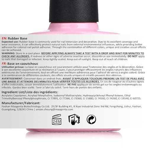 AIMEILI Rubber Base Gel For Nails, Soak Off U V LED Hema Free Clear Sheer Gel Nail Polish, 4 in 1 Nail Strengthen/Enhance/Base Coat/Color Gel Polish Set Of 6pcs X 10ml - Kit 54 thumbnail 8