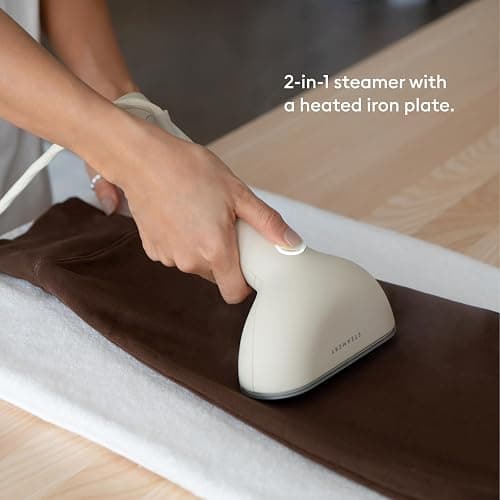 Steamery Handheld Clothes Steamer Cirrus 3, 1200W, US Plug, Heated Ironing Plate, Fast Heat Up, Garment Wrinkle Remover, Beige - Beige thumbnail 5