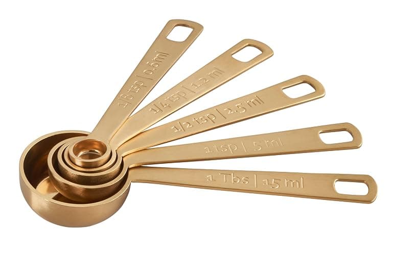 Le Creuset Measuring Spoons, Gold, Set of 5 (1/8,1/4,1/2,1Tsp,1Tb) thumbnail 5