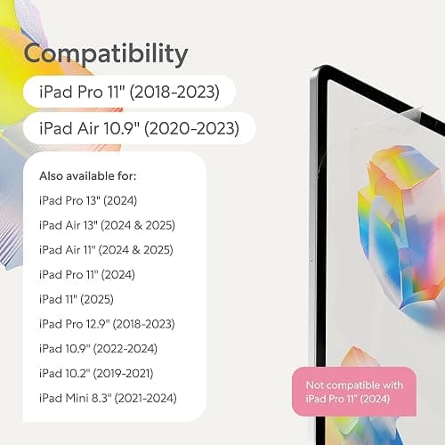 Paperlike 2.1 (2 Pieces) for iPad Pro 11" (2020/21/22) & iPad Air 10.9" (2020/22) - Transparent Screen Protector for Notetaking and Drawing like on Paper thumbnail 2