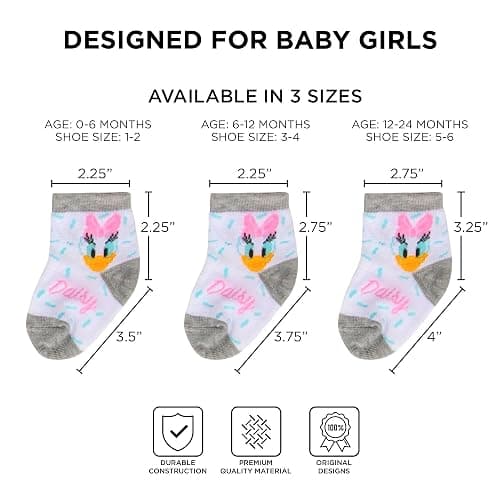 Disney baby-boys Baby Girls & Boys Minnie Mouse, Mickey Mouse, Baby Shark, Justice League 10-pack Infant Sock 0-24 Months thumbnail 5