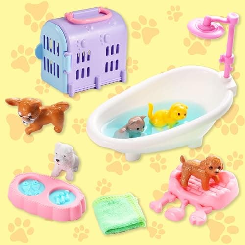 Carolart Pet Sensory bin,Dog and Cat Sandbox for Kids,Kids Play Sand Kit,Pet Play Set with Sensory Sand,Pet Care Play Set,Role Pretend Play Beach Toy Birthday Gift for Girls Boys 3 4 5 6 Years Old thumbnail 3