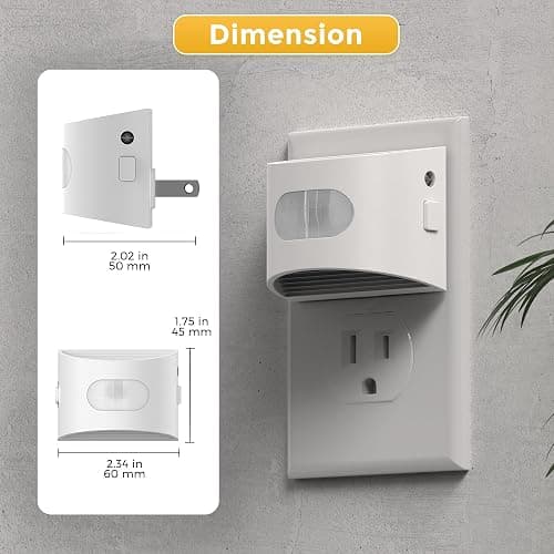 L LOHAS LED Motion Sensor Night Light, Dusk to Dawn & Motion Activated LED Night Light, Night Lights Plug into Wall with 30-100lm Adjustable Brightness, 3000K Soft White, White Housing 4 Pack thumbnail 7