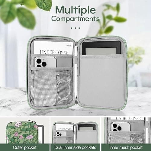 Vinabilia 6-7 Inch Sleeve Carrying Case for 7" Kindle Colorsoft Signature Edition and All-New Kindle Paperwhite, Protective Sleeve Cover Pouch Bag for 6" Kindle/Kindle Oasis/E-Reader, Papaver Rhoeas thumbnail 3