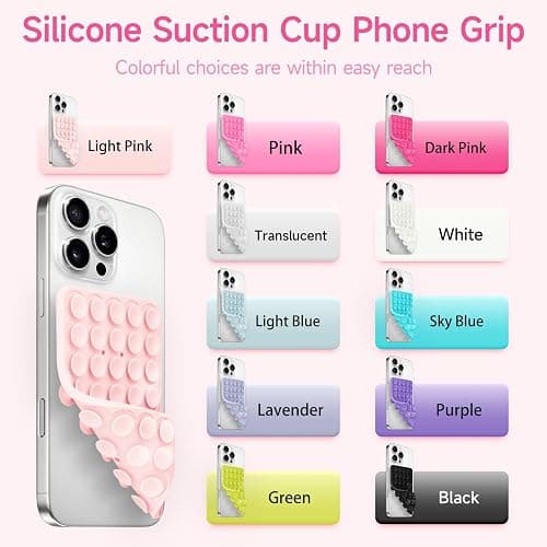 Yojaro Silicone Suction Cup Phone Case Mount Double Sided, Phone Accessories Hands-Free Strong Grip Holder for Selfies and Videos, Silicon Phone Stand for iPhone and Android Translucent thumbnail 2