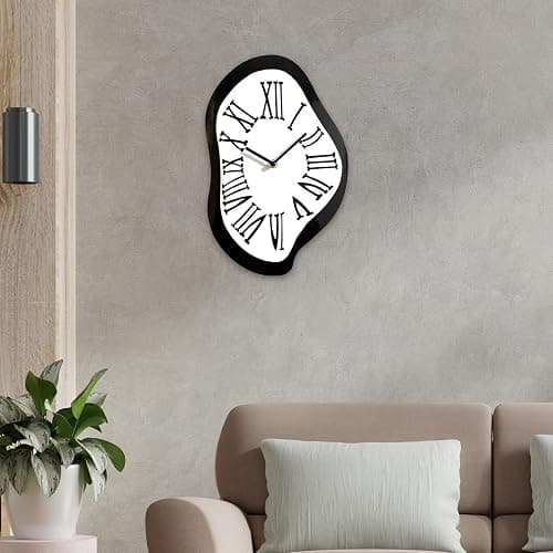 IEUDNS Melting Clock Silent Sweep Wall Clock Nordic Abstract Fashion Distorted Clock Interior Wall Clock for Gift Shop Living Room, L thumbnail 4