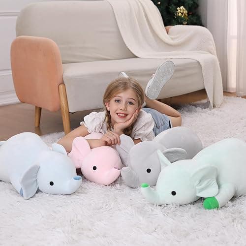 OurHonor 4.2lbs 24in Elephant Weighted Stuffed Animals, Weighted Plush, Gifts for Kids, Adults, Girls and Boys(Grey) thumbnail 7