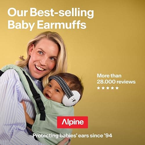Alpine Muffy Baby Ear Protection for Babies and Toddlers up to 36 Months - CE & ANSI Certified - Noise Reduction Earmuffs - Comfortable Baby Headphones Against Hearing Damage & Improves Sleep - Yellow thumbnail 9