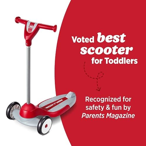 Radio Flyer My 1st Scooter, Red, For Kids 2-5 Years Old, Extra Wide Base for Balance, 2 Front Wheels for Added Stability, Easy to Use Foot Brake, 3 Wheel Scooter for Kids, (Amazon Exclusive) thumbnail 6