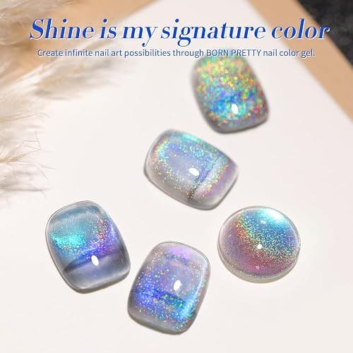 BORN PRETTY 9D Cat Magnetic Eye Gel Polish Holographic Rainbow Gel Polish | 15ML Blue Purple Magnetic Nail Polish with Magnet Nails Art Manicure Salon DIY thumbnail 9