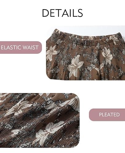 Suvifuly Women's Casual Skirt Summer Stretch High Waist Flowy Skirts Chiffon Loose Lightweight Skirts for Women with Lining thumbnail 4