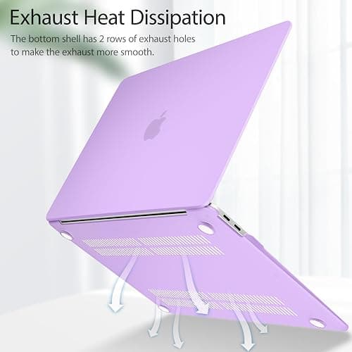 May Chen Compatible with New MacBook Air 13 inch Case 2021 2020 2019 2018 Release Model: M1 A2337 A2179 A1932, Plastic Hard Shell Case for MacBook Air 13 inch with Retina Display Fits Touch ID, Purple thumbnail 6