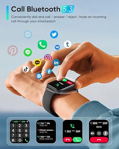 Fitpolo Smart Watches for Men Android & iPhone, Alexa Built-in [1.8" HD Screen] IP68 Waterproof Fitness Watch with Bluetooth Call (Answer/Make), Heart Rate/Sleep/SpO2 Monitor, 105+ Sports Tracker thumbnail 5