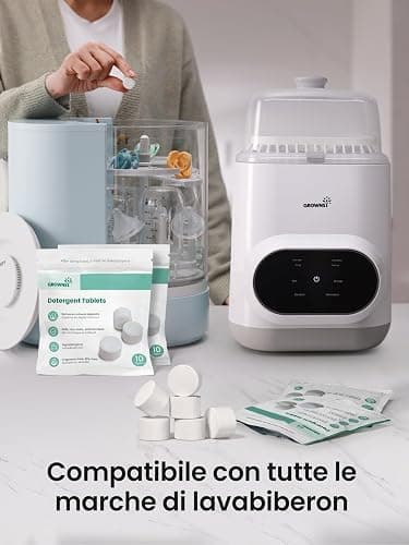 Grownsy Blocco Detergente per Biberon, Adatto per Lavabiberon Momcozy/Baby Brezza, Confezione da 40 Pastiglie Detergenti thumbnail 2
