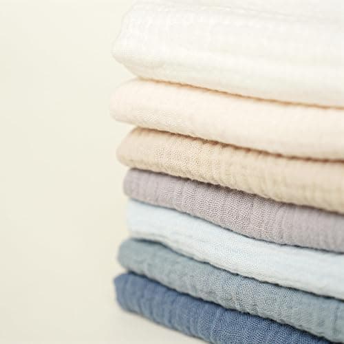 Konssy Baby Muslin Washcloths 7-Pack, 100% Cotton Baby Bath Washcloths, Soft & Absorbent Wash Cloths and Burp Cloths for Newborn Kids Girls & Boys, 11x11 inches thumbnail 4