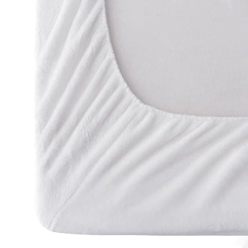 Elegant Comfort Luxuriously Soft 4-Piece Velvet Plush Flannel Sheet Set - Premium Quality - Cozy Warm, Anti-Static, Non Pilling Fuzzy Velvet Flannel Fleece Deep Pocket Sheet Set - Twin XL, White thumbnail 4