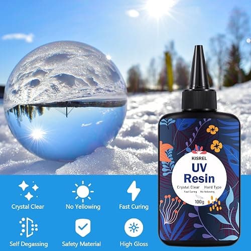 KISREL UV Resin 300g - Upgraded UV Resin Kit, Hard Type Crystal Clear Ultraviolet Curing UV Epoxy Resin for Craft Jewelry Making thumbnail 2