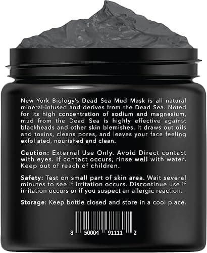 New York Biology Dead Sea Mud Mask for Face and Body - Spa Quality Pore Reducer for Acne, Blackheads & Oily Skin, Natural Skincare for Women, Men - Tightens Skin for A Healthier Complexion - 8.8 oz - Original - 8.8 Ounce (Pack of 1) thumbnail 3