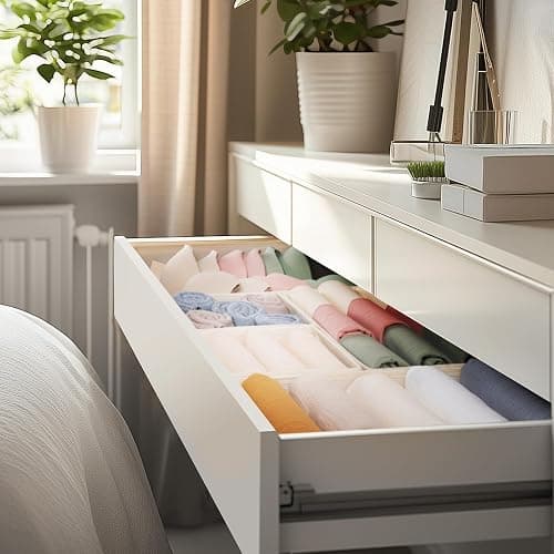 Criusia Drawer Organizer Clothes, 10 Pack Dresser Organizer for Baby Clothes, Underwear, Sock- Foldable Closet Organization and Storage Dividers Bins for Nursery, Bedroom (Beige) thumbnail 8