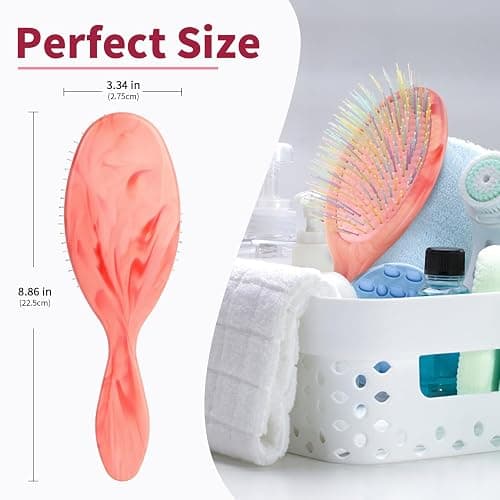 BLUSHMARKS Detangling Wet Hair Brush for Curly or Straight Hair, Cushion Detangler Hairbrush with Double-Layered Ultra and Soft-Nylon Bristles for Wet or Dry Hair, Gift for Women Girls Kids thumbnail 3