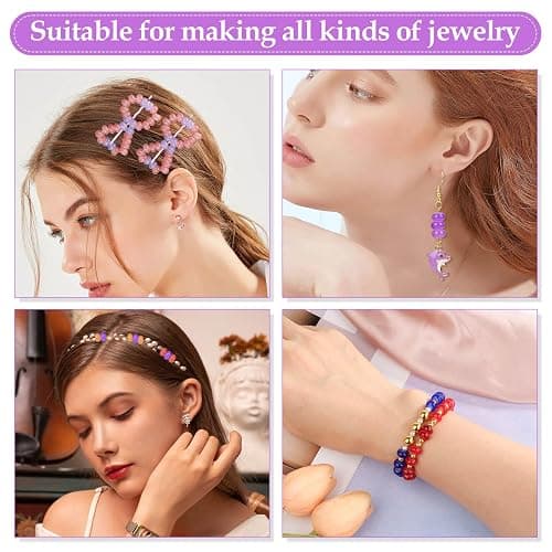 shynek 1120 Pieces Rondelle Beads for Jewelry Making, 28 Colors Glass Abacus Beads, Spacers for Bracelets, Jewelry Making and DIY Crafts, 5x8mm thumbnail 7
