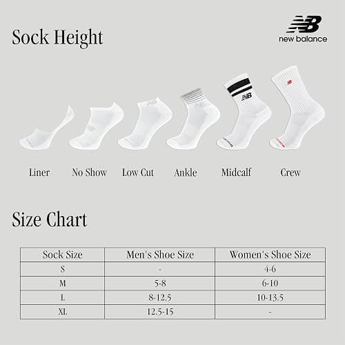 New Balance Unisex Adult Performance Cushioned Crew Socks - 6 & 12 Pairs - Moisture Wicking thumbnail 6