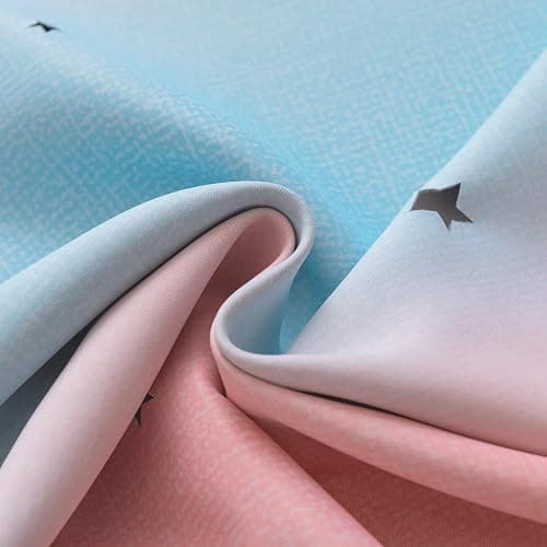 Yancorp Curtains for Girls Bedroom Kids Room Curtain Colorful Window Nursery Curtain 96 inches Length Room Darkening Grommet 2 Layers (Pink Purple, W52 X L96) - Pink Purple Green - 52"W x 96"L (Pack of 1) thumbnail 7