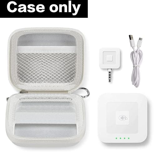 Chip Card Reader Scanner Case, Hard Carrying Bag Holder Fits Square A-SKU-0485 Contactless and Chip Reader with USB Charge Cable for EMV Chip Cards/Apple Pay/Android Pay/More - White by COMECASE thumbnail 2