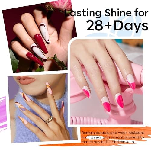modelones Nude Gel Nail Polish Set Glitter 32PCS 28Colors Red Blue Green thumbnail 3