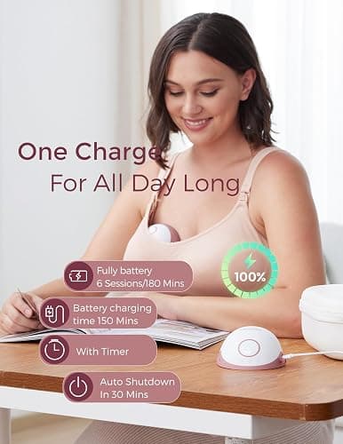 Momcozy Breast Pump Hands Free Mobile Style | M6, Wearable Breastfeeding Pump Ideal Rhythm for More Milk, DoubleFit Flange More Fit & Discreet with 3 Modes & 9 Levels, 24mm (Cozy Red, 2 Count) thumbnail 2
