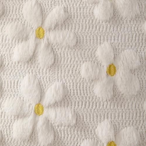 DFXSZ Spring Summer Pillow Covers 18x18 inch Set of 2 Farmhouse Decor Yellow Flower Heart Daisy Soft Plush Faux Fur Jacquard Throw Pillows for Bedroom Sofa Holiday Spring Summer Home Decor PTK024A18 thumbnail 4