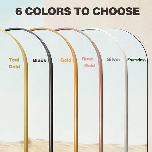Niccy 65"×22" Oval Full Length Mirrors, Long Wall-Mounted Mirror with Aluminum Frame, Large Body Mirrors for Living Room, Explosion-Proof Hanging Wall Mirror for Bathroom Bedroom Entryway Decor, Gold thumbnail 8