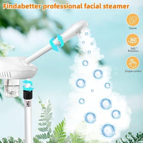Professional Facial Steamer, Face Steamer on Wheels, SPA Ozone Steamer, Standing Face Steamer for Spa, Salon and at Home Use thumbnail 3