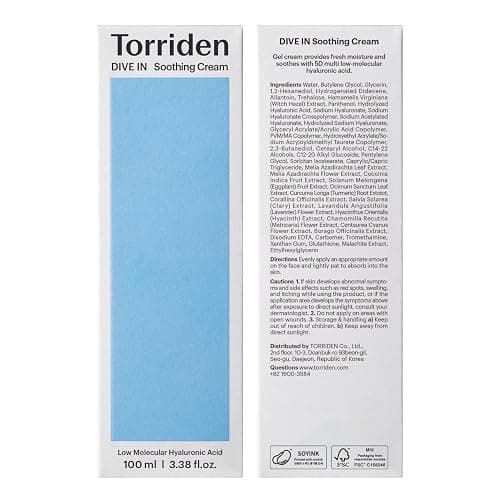 Torriden DIVE IN Hyaluronic Acid Soothing Cream Tube Type 100ml (3.38 fl. oz) | Revitalizing Facial Moisturizer for Sensitive and Dry Skin | Hyaluronic Acid, Panthenol, Allantoin thumbnail 9