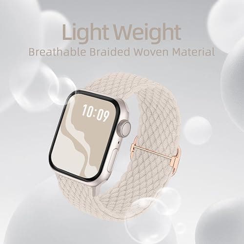 Braided Stretchy Solo Loop Compatible for Apple Watch Band 38mm 40mm 41mm 42mm 44mm 45mm 46mm 49mm for Women Men, Nylon Elastic Straps Wristbands for iWatch Series 10 9 8 7 6 SE 5 4 3 2 Ultra Ultra 2 thumbnail 3