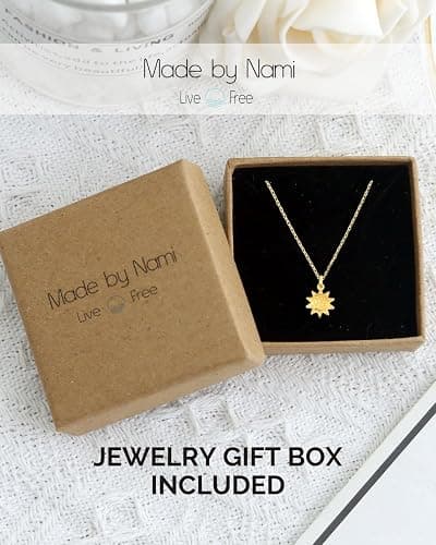 Made by Nami Minimalistische Halsketten mit Mond Anhänger Gehämmert • Dezente Damen Edelstahl Halskette mit starkem Verschluss • Choker-Kette Frauen & Mädchen • Filigrane Gliederkette thumbnail 7
