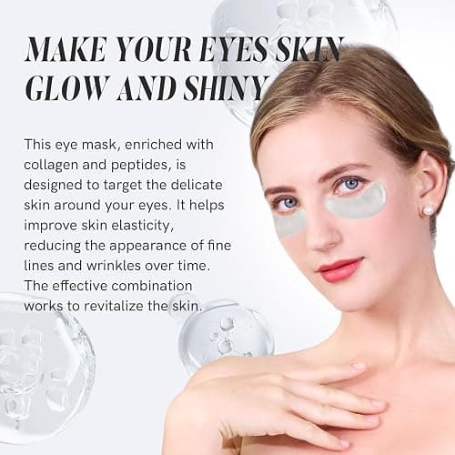 PEAUAMIE Under Eye Patches Collagen and Peptide Eye Mask for Dark Circles and Puffiness,Face Mask Skin Care Products 30 Pairs thumbnail 3