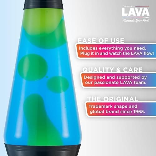 Lava The Original Lamp - 14.5'' Vinyl Record Grooved Base - Classic Liquid Motion Lamp - Yellow and Blue Liquid - Item #2020 (Amazon Exclusive) thumbnail 3
