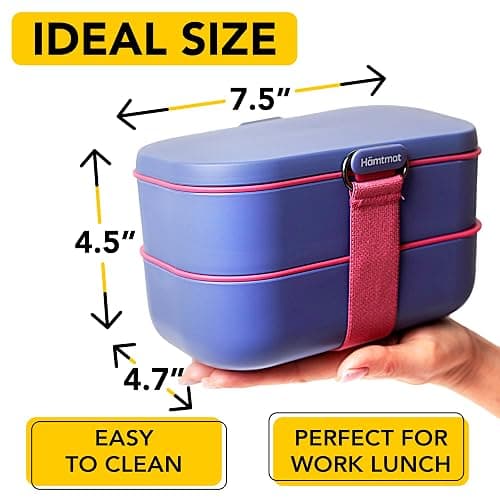 Insulated Stackable Bento Box for Adults with Reusable Chopsticks Japanese Lunch Box Microwavable & Leak Proof Lunch Containers for Men & Women Modern Cute Food Container with Compartments (Lavender) thumbnail 2