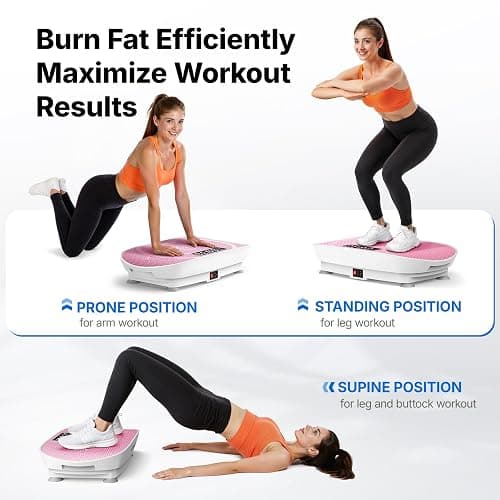 MERACH Vibration Plate Exercise Machine, Curved Vibration Plate for Lymphatic Drainage Weight Loss, Vibrating Plate with Real-Time Calorie Tracking on LED Display, Workout Equipment for Home Women Men thumbnail 4