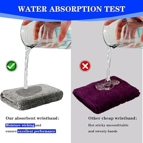 IMAGERIO 8 Pack Wrist Sweatbands Tennis Wrist Bands Absorbent Sweat Band for Men and Women, Breathable Cotton Sweatbands for Working Out, Football, Basketball, Running Athletic Sports thumbnail 3