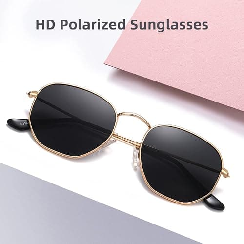 MEETSUN Polarized Hexagon Sunglasses for Women Men Polygon Square Sun Glasses UV400 Protection Metal Frame thumbnail 6
