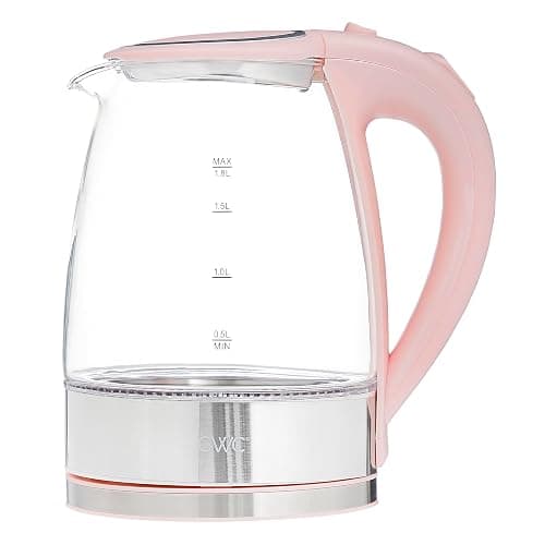 COOK WITH COLOR Electric Tea Kettle, 1.8L Cordless Hot Water Boiler, 1200W Rapid Boil, Auto Shutoff & Boil Dry Protection, BPA-Free, Sleek Countertop Design, Blush - Image 1
