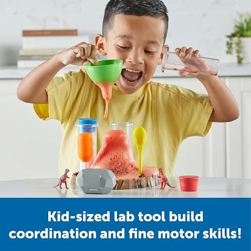 Learning Resources Forschungslabor „Blubbernder Vulkan“ für Vorschüler, ab 4 Jahren, Kinder-Chemiebaukasten mit schäumender Reaktion, Mint-Spielzeug für Kinder, 13-teilig thumbnail 4